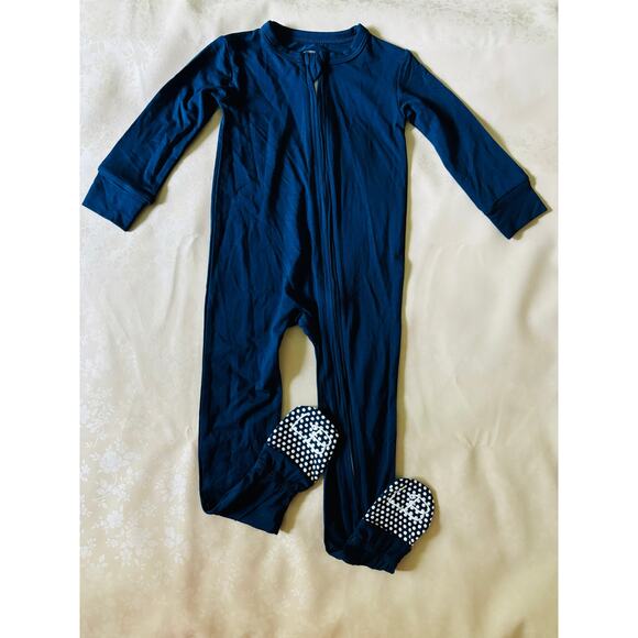 Little Biscuits Bamboo Sleeper 9-12 Months NWOT Navy Blue - Picture 1 of 3